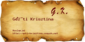 Gáti Krisztina névjegykártya
